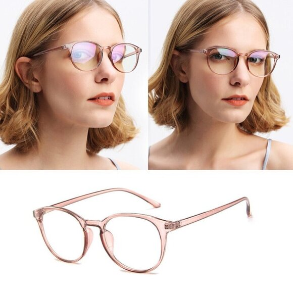 Nordstrom Office Chic Blue Light Computer Acetate Glasses Pink Nude 58mm - Picture 1 of 11